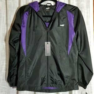 Avia windbreaker track jacket Small black purple